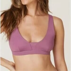 NWT Andie Swim The Tahiti Bikini Top Removable Pads M Cactus Flower Purple